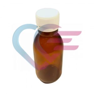 Staklena bočica s čepom, smeđa, 100 ml