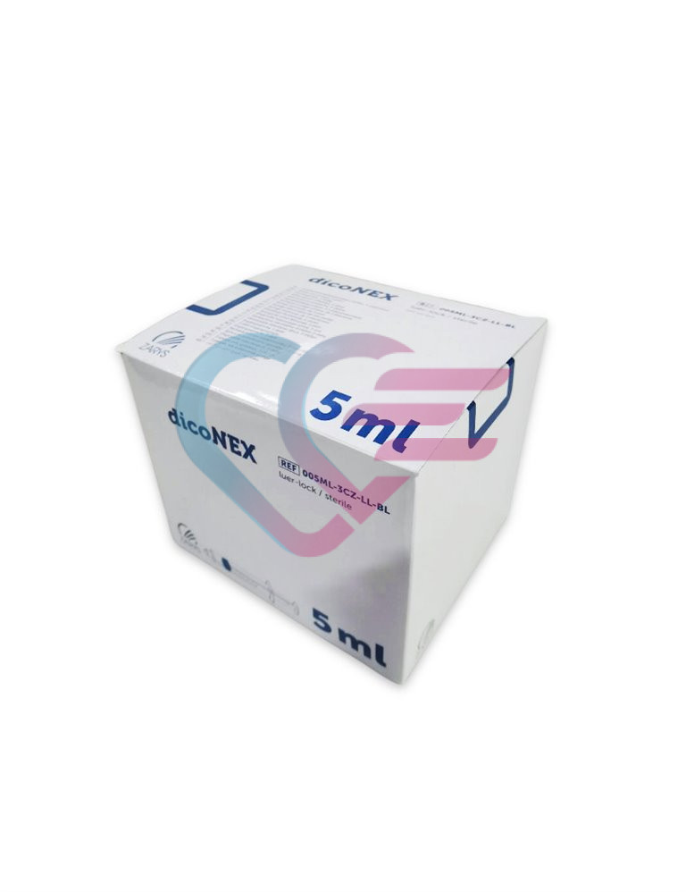 Pakiranje šprica 5 ml, 3 djelna, Luer Lock
