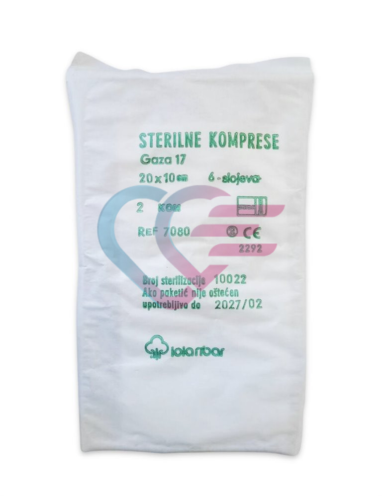 Kompresa sterilna lc 10 x 20 netkana