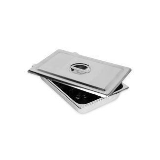 Posuda za instrumente četvrtasta s poklopcem, inox 306 x 196 x 50 mm