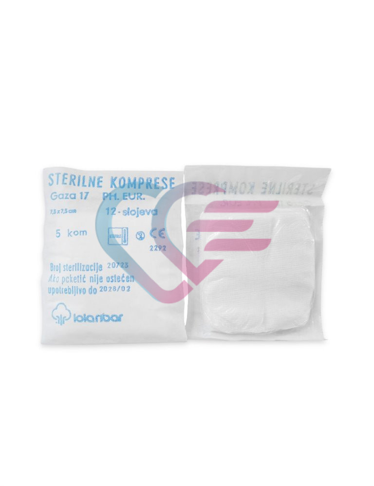 Kompresa sterilna 7,5 x 7,5 cm 12 st