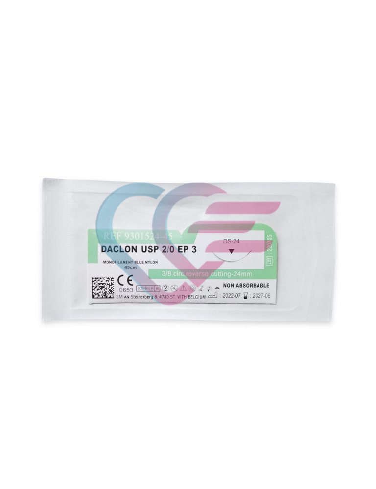 Konac kirurški Daclon Nylon monofil 45 usp 2/0 igla 3/8 cir. cut 24 mm