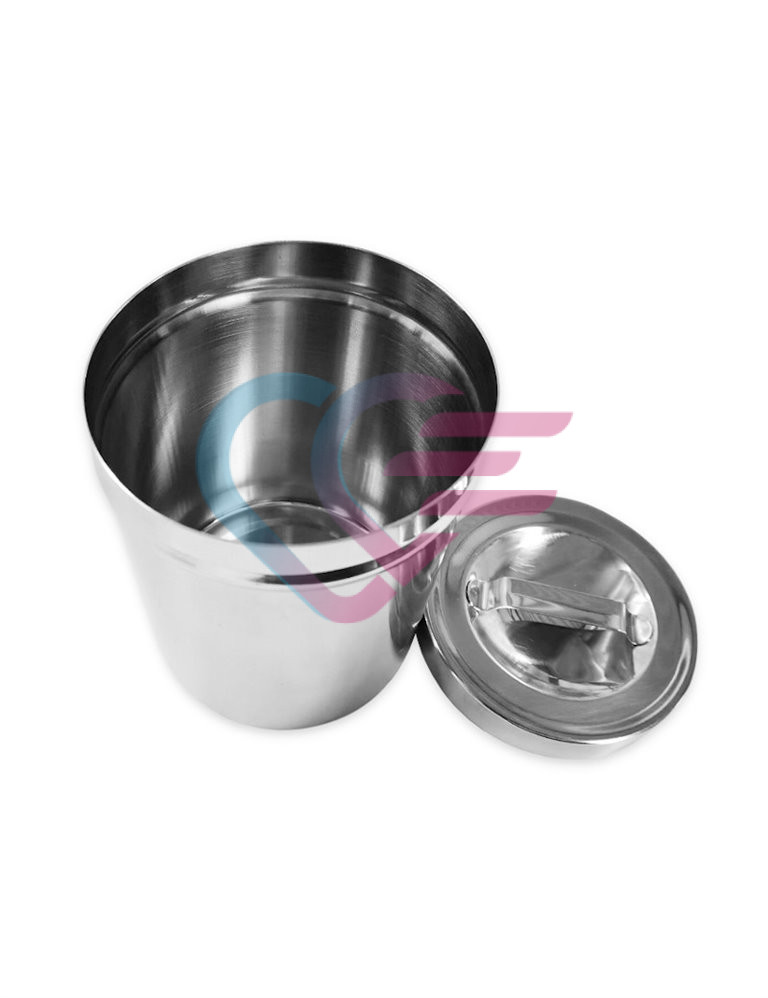 Posuda za vatu s poklopcem 1 l, okrugla, fi 103 x 126 mm, inox