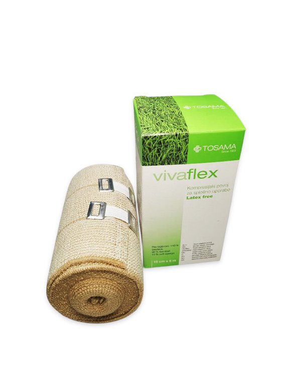 Zavoj elastični tkani Vivaflex 10 cm x 5 m, smeđi