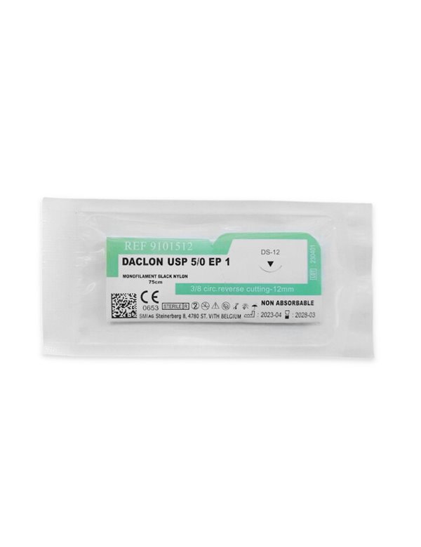 Konac Daclon Nylon 5/0, igla 3/8, cir. cut, 12 mm