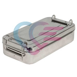 Četvrtasta inox posuda za instrumente s ručkom dimenzija 20x10x4,5 cm