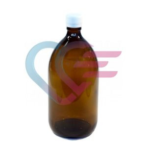 Staklena bočica s čepom, smeđa, 1000 ml