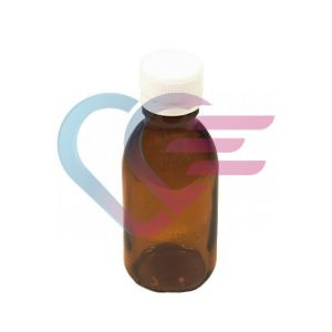 Staklena bočica s čepom, smeđa, 125 ml