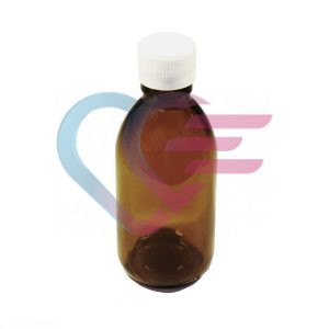 Staklena bočica s čepom, smeđa, 200 ml