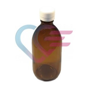 Staklena bočica s čepom, smeđa, 300 ml