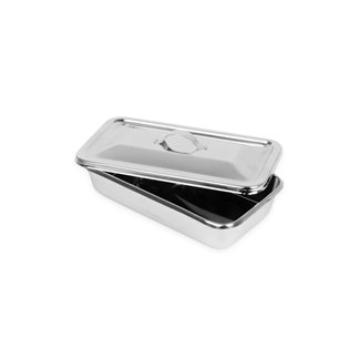 Posuda za instrumente s poklopcem, inox, 223 x 126 x 46 mm