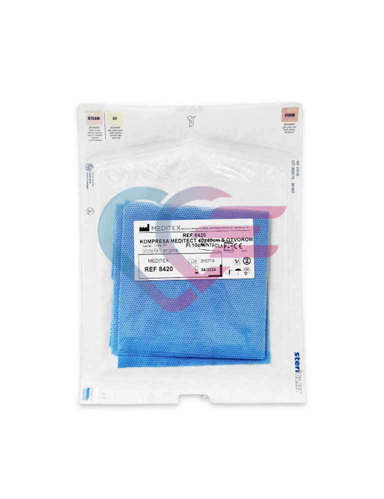Kompresa meditect 40 x 40 cm s otvorom
