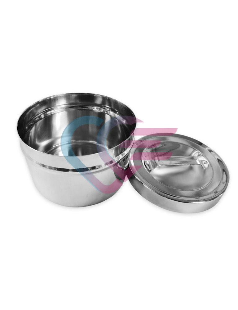 Posuda za vatu s poklopcem, 0,5 l, okrugla, fi 106 x 66 mm, inox