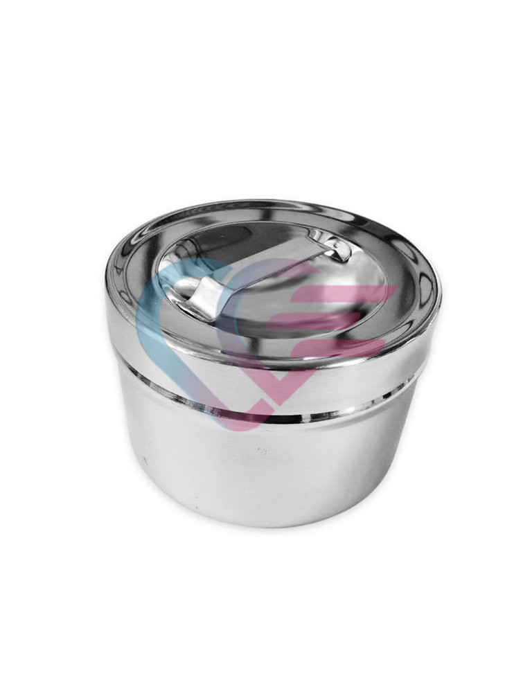 Posuda za vatu s poklopcem, 0,5 l, okrugla, fi 106 x 66 mm, inox
