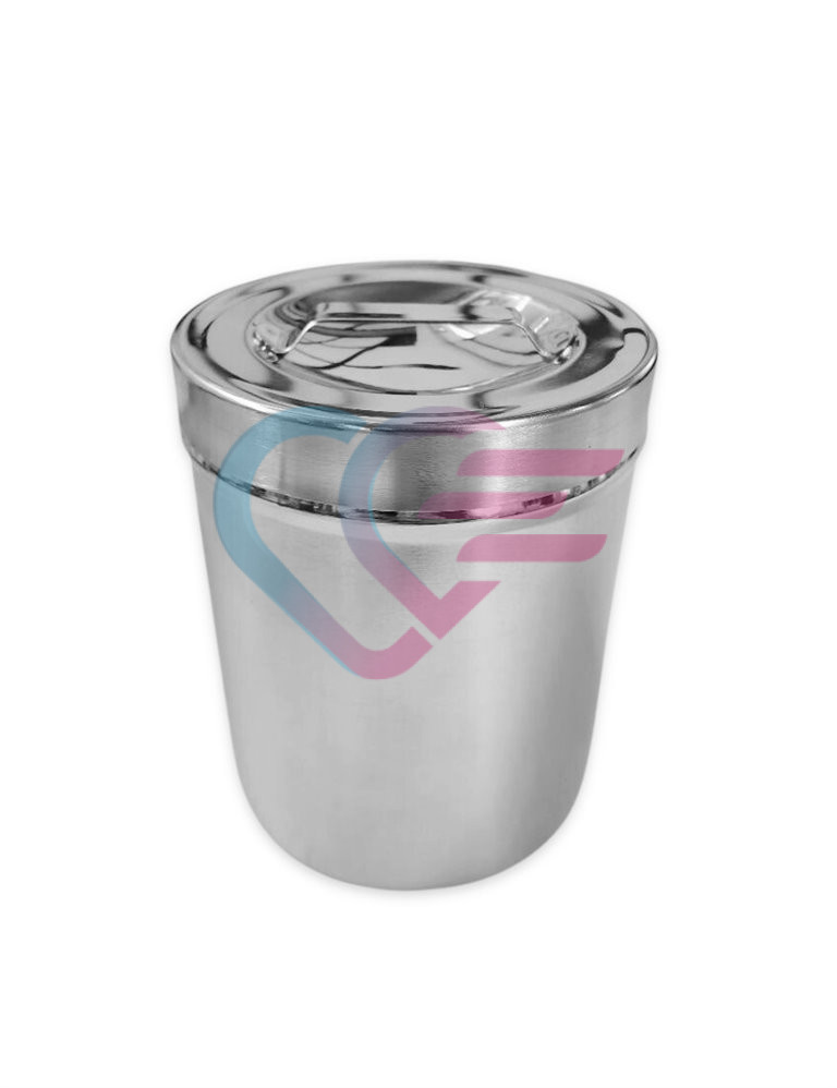 Posuda za vatu s poklopcem, 1 l, okrugla, fi 103 x 126 mm, inox
