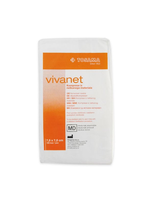 Kompresa Vivanet 7,5 x 7,5 cm, 6 sl