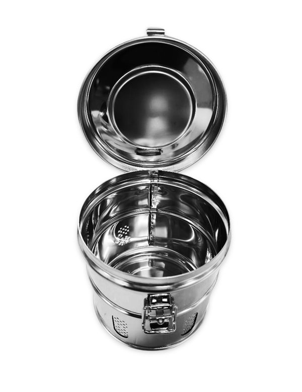 Bubanj za sterilizaciju, inox, fi 150x150 mm